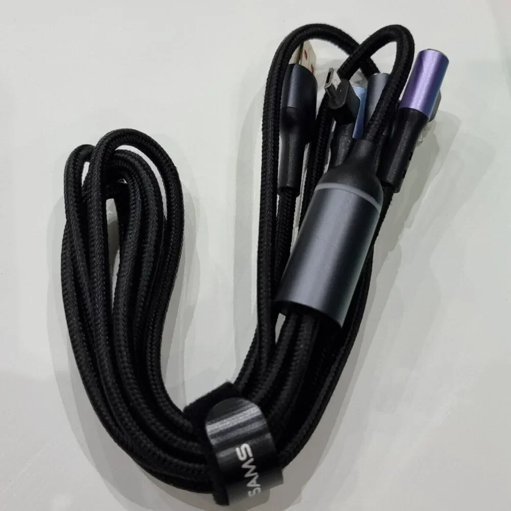 USAMS Fast Charging Cable US-SJ561 U80 3IN1 Right-angle 66W 1.2m
